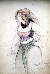 Study of a Lady Wearing an Italian Costume