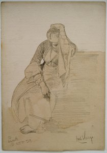 Study of a Seated Lady, Nazareth, 1859 by Carl Haag