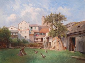 Carl Haunold Hof des Seifensiederhauses in Tittmoning 1907