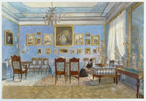 The Salon of Madame Hanska in St. Petersburg by Carl Kollmann