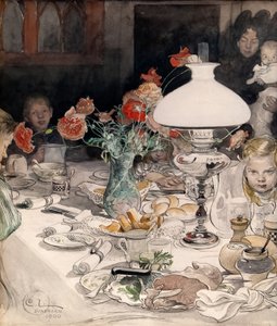 Around the Evening Lamp by Carl Larsson