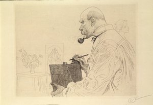 Self-portrait as an Etcher by Carl Larsson