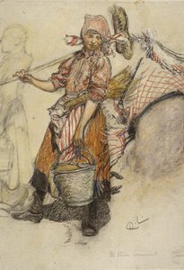 Washerwoman by Carl Larsson