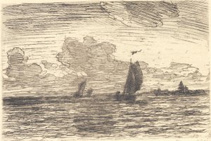 Marine with Ships Under Sail by Carl Locher