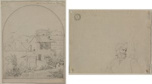 View from My Window in Rome (recto) Soldier in a Landscape (verso)