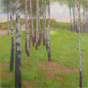 Birch Grove in the Evening Light, c.1902 by Carl Moll