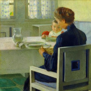 Mother and Child at the Table by Carl Moll