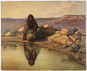 Indian girl with pottery jug