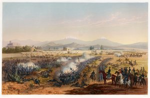 Molino del Rey - attack upon the Molino by Carl Nebel