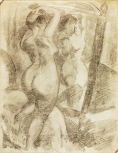 Female Nude before Mirror by Carl Newman