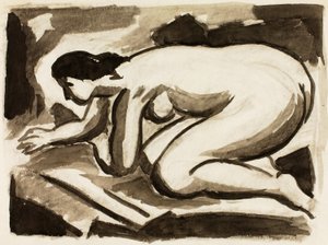 Female Nude on Hands and Knees by Carl Newman