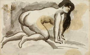 Female Nude on Hands and Knees by Carl Newman