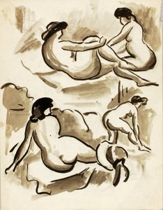 Four Female Nudes by Carl Newman