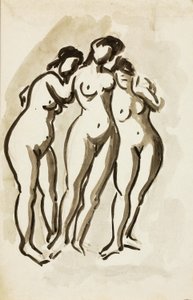 Group of Three Female Nudes by Carl Newman