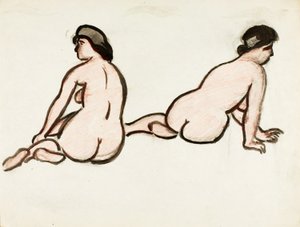 Group of Two Female Nudes by Carl Newman