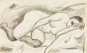 Reclining Female Nude by Carl Newman