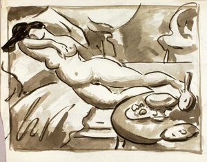 Reclining Female Nude by Carl Newman