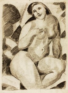Seated Female Nude by Carl Newman