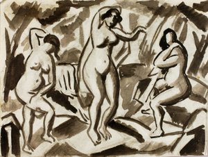 Three Female Nudes by Carl Newman