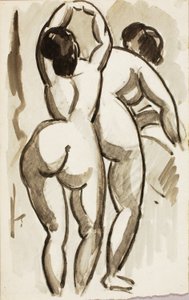 Two Standing Female Nudes by Carl Newman