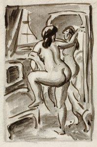 Two Standing Female Nudes by Carl Newman