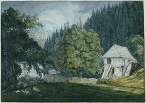 Sawmill in the Beuern Valley (Sheet 8 from the Sketchbook of the Surroundings of Baden) by Carl Philipp Fohr