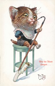 Humorous cat postcard by Carl Robert Arthur Thiele