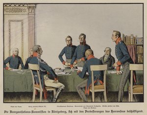 King Frederick William III attending a meeting of the Prussian Military Reorganisation Commission in Konigsberg by Carl Röchling
