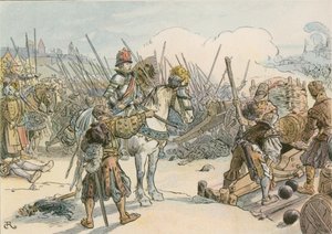 Joachim II leading battle in the Turkish Wars in 1542 by Carl Rohling