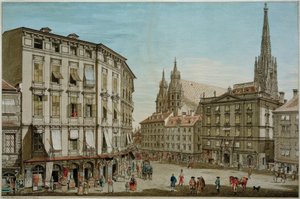 The Stock-im-Eisen-Platz in Vienna by Carl Schütz