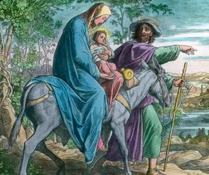 Flight into Egypt, circa 1900. Carl Simon Archive