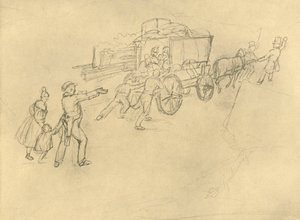The Thespian Cart Actors on the Road, mid-late 19th century by Carl Spitzweg
