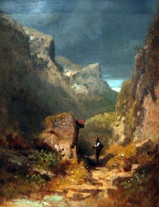 Mountain Landscape with Shrine on a Rock