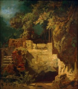 Hermit Playing Violin in Rocky Hermitage