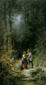 Hunter and Dairymaid at the Forest Fountain by Carl Spitzweg