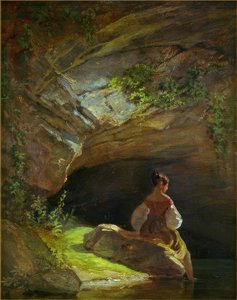 Girl in Front of the Grotto