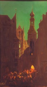 Marienplatz in Munich by Carl Spitzweg