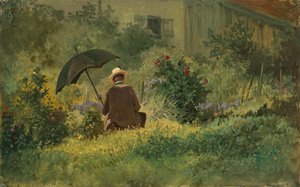 The Painter in the Garden, c.1860 by Carl Spitzweg