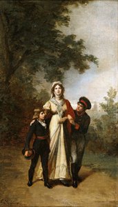 Queen Luise with Her Sons in Luisenwahl Park by Carl Steffeck
