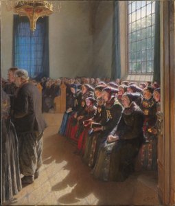 During the Service in a Church on Amager by Carl Wentorf