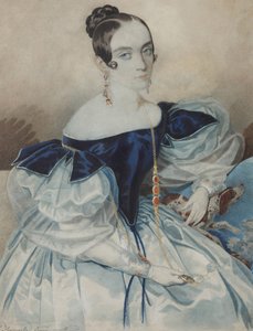 Portrait of a Lady with a Lorgnette by Carl von Hampeln