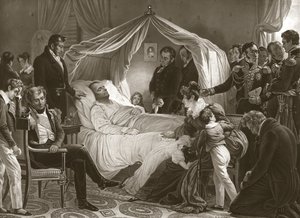 Napoleon on his Deathbed, 5th May 1821, pub. engraving