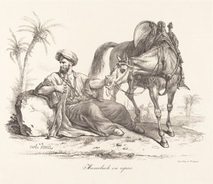 A Mameluke Resting by Carle Vernet