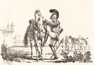 Carabinier Mounting a Horse