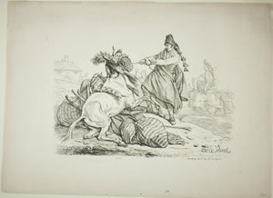 Spanish Muleteer Raising His Mule by Carle Vernet