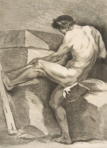 An Académie: Man Pulling a Cord, 1742-43 by Carle van Loo