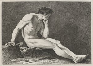 Seated Man with Head in Hand by Carle van Loo