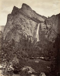 Bridal Veil Fall, 940 feet, Yosemite by Carleton E. Watkins.