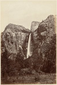 Bridal Veil Fall from California Photo Album by Carleton E. Watkins