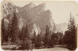 The Three Brothers, 4,480 Feet, Yosemite Valley by Carleton E. Watkins